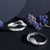 Silver Lover's Hands Ring