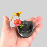 Small Ceramic Cowboy Hat Weed Vase Home Decor - Black Gold