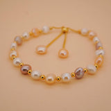 Multi-Color Adjustable Pearl Bracelet
