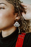 Folk Floral Porcelain Dangle Earrings