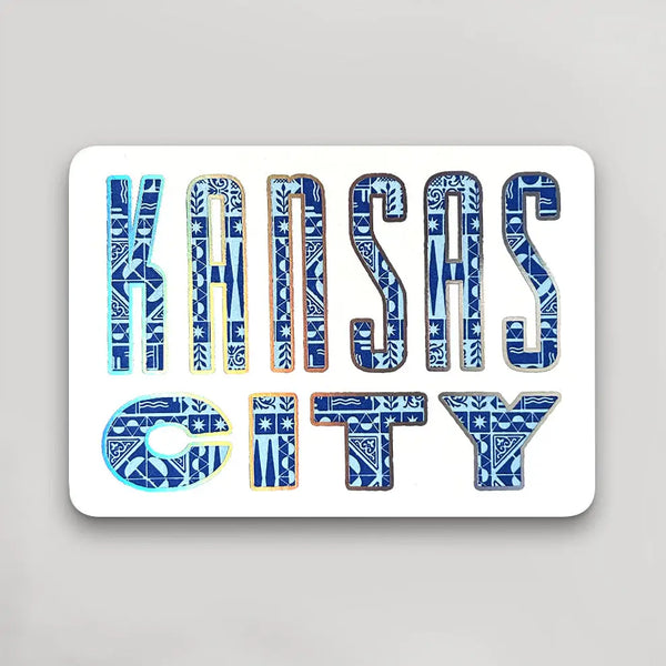 Kansas City Postcard - Blue and Silver