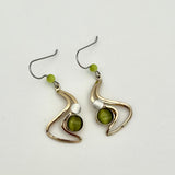 Green Abstract Earrings