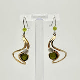 Green Abstract Earrings