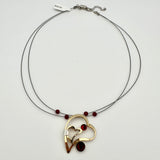 Red Glass Heart Motif Necklace