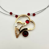Red Glass Heart Motif Necklace