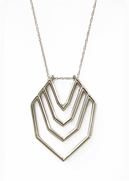 Herringbone Pendant Silver