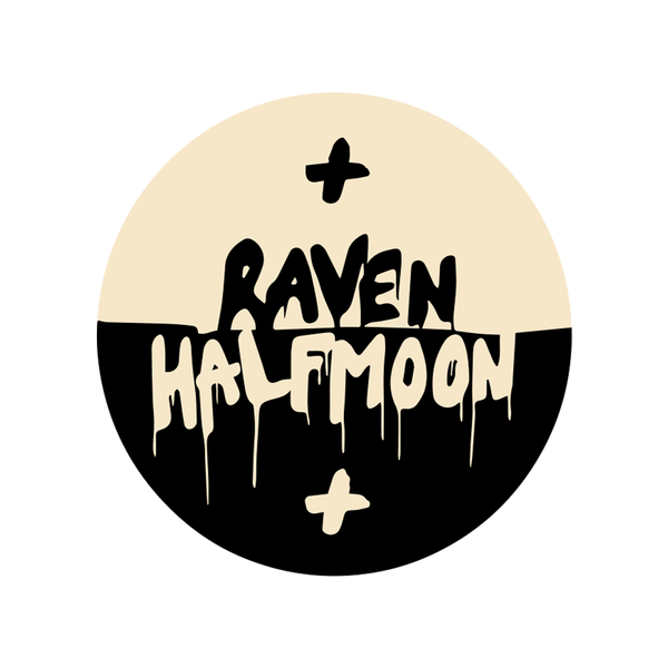 Raven Halfmoon Sticker Black/Cream