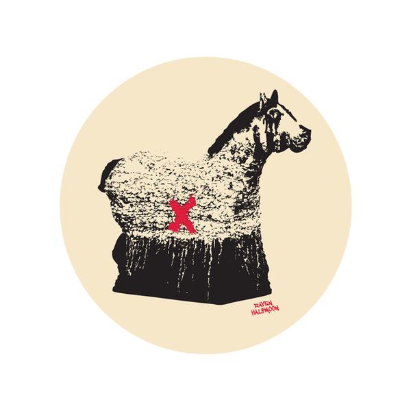 Raven Halfmoon Sticker Cream/Black Horse