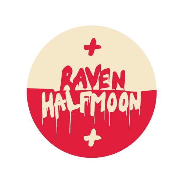 Raven Halfmoon Sticker Red/Cream