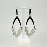 V Earrings with Rose Quartz
