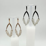 V Earrings with Rose Quartz