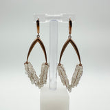 V Earrings with Rose Quartz