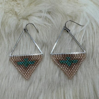 Turquoise and Beige Thunderbird Earrings