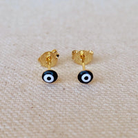 18k Gold Filled Tiny Evil Eye Stud Earrings