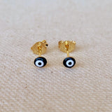 18k Gold Filled Tiny Evil Eye Stud Earrings