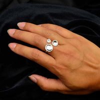 Adjustable Cupped Circle Ring
