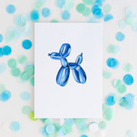Blue Balloon Dog Greeting Card