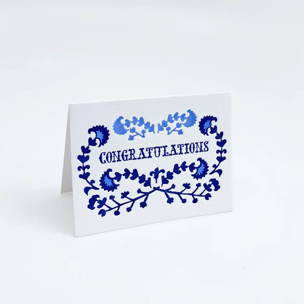 Mini Blue Congratulations Card