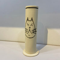 Large Bud Vase with Cat