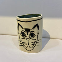 Wide Cat Vase