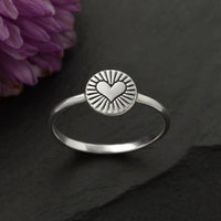 Flat Radiant Heart Ring