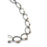 Oval Wire Necklace With Large Keshi Pearl