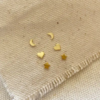 18k Gold Filled Dainty Earrings Star, Moon and Heart