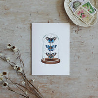 Butterfly Bell Jar Watercolor Greeting Card