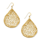 MetaLace Gold Large Pear Earrings