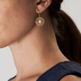 MetaLace 14k gold filled circle earrings with Pearl