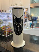 Large Bud Vase with Cat