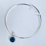 Blue Gemstone Circle Twist Necklace