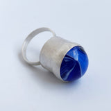 Blue Swirl Marble Ring