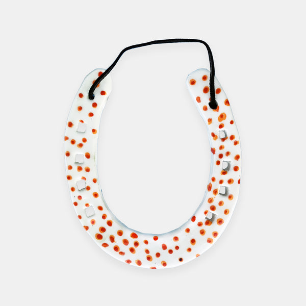 Porcelain Orange Polka Dot Horseshoe