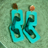 Paulina Otero Teal & Blue Links Earrings